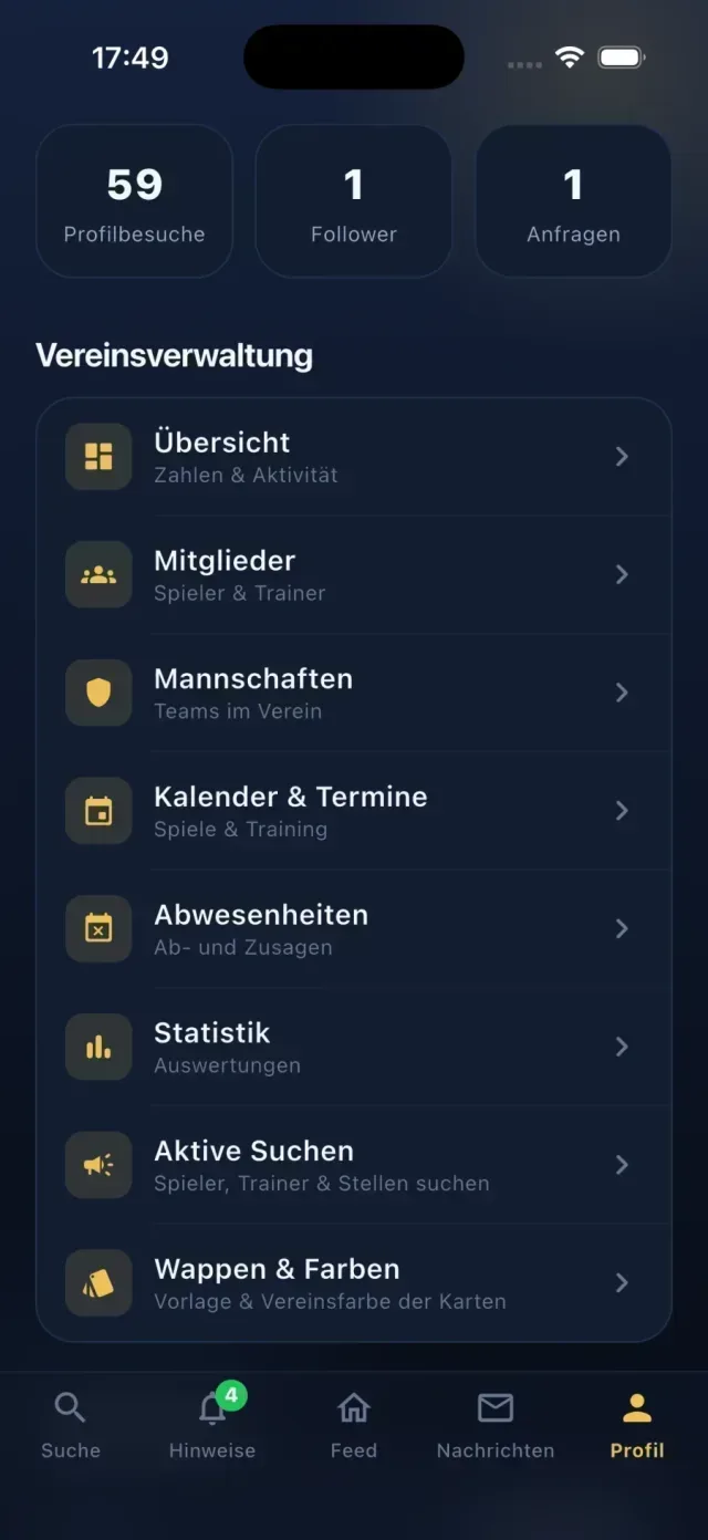MyPro11 Vereinsverwaltung mit Mannschaften und Kalender
